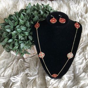 Matching Long Necklace & Earring Set